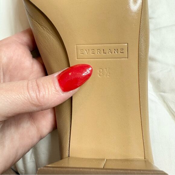 Everlane The Day Heel Light Taupe Sz 8.5 Block Heel Ballet Inspired NEW w/o Box - Picture 4 of 7